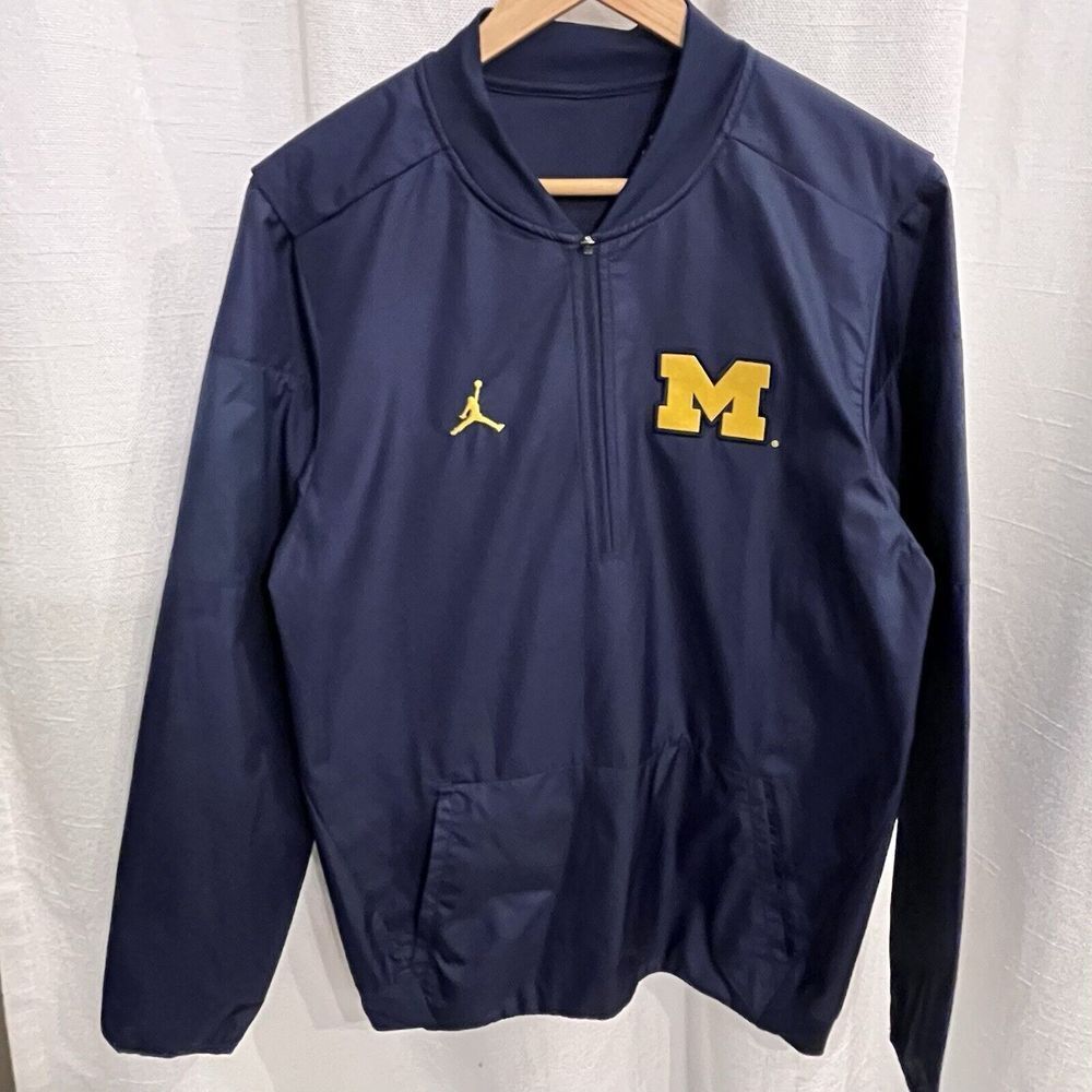 Nike Michigan Wolverines 1/4 Zip Windbreaker Jacket Vented Pullover‎ Men's S